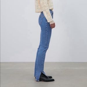 ZARA High Rise Skinny Leg Split Hem Jean Size 6